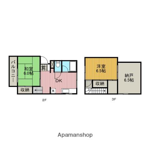 メゾンポレスタ(2SDK/2階)の間取り写真