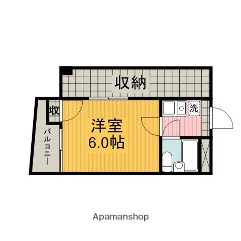 モリヤビル(1K/4階)の間取り写真