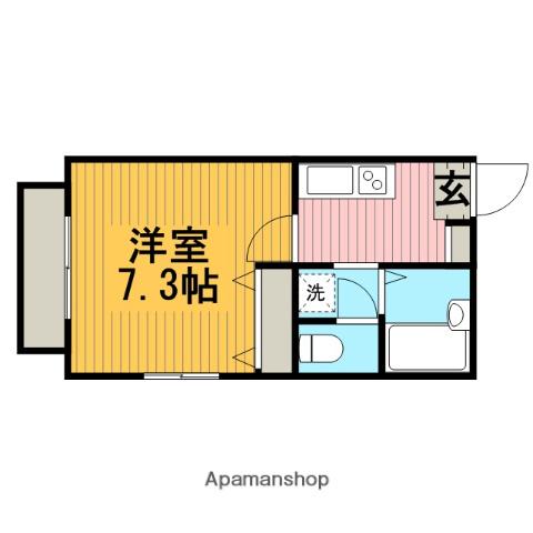 ソフィア中央林間(1K/2階)の間取り写真