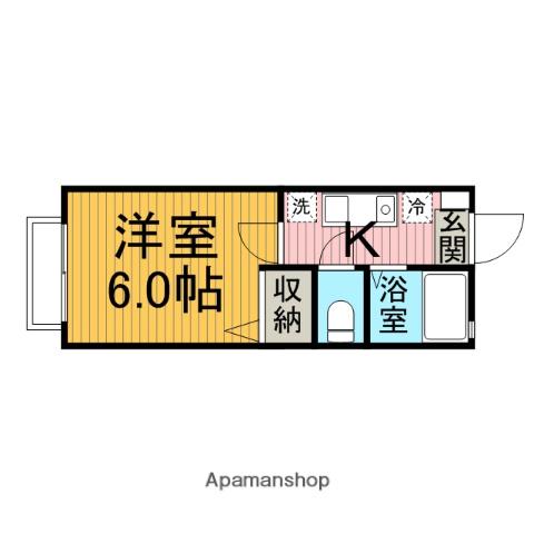 ドゥリームハウス(1K/1階)の間取り写真