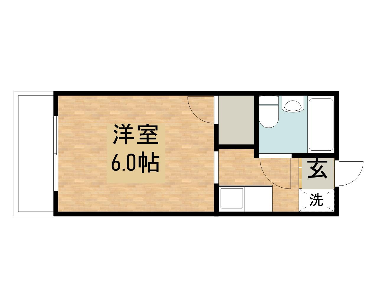 サンリバティ相模大野(ワンルーム/1階)の間取り写真