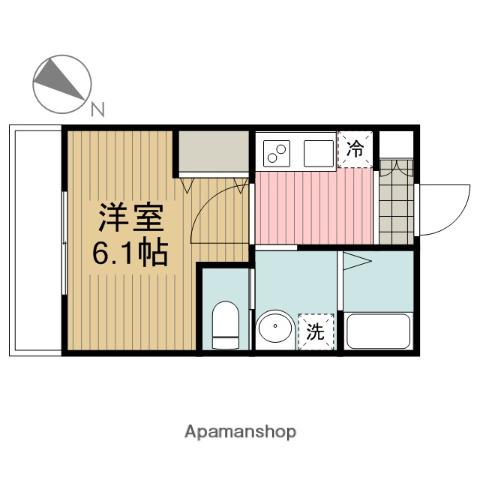 GARLAND(1K/1階)の間取り写真