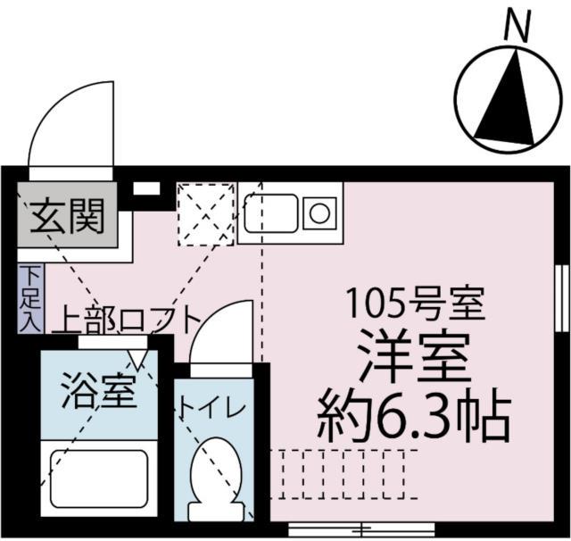 シンセイレジデンス長津田(ワンルーム/1階)の間取り写真
