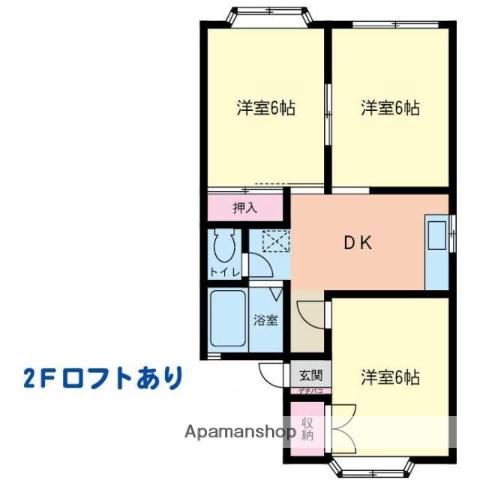 パレットイリヤ(3DK/2階)の間取り写真