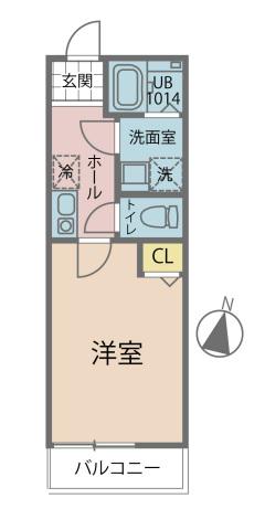 ポーラスター南橋本(1K/3階)の間取り写真