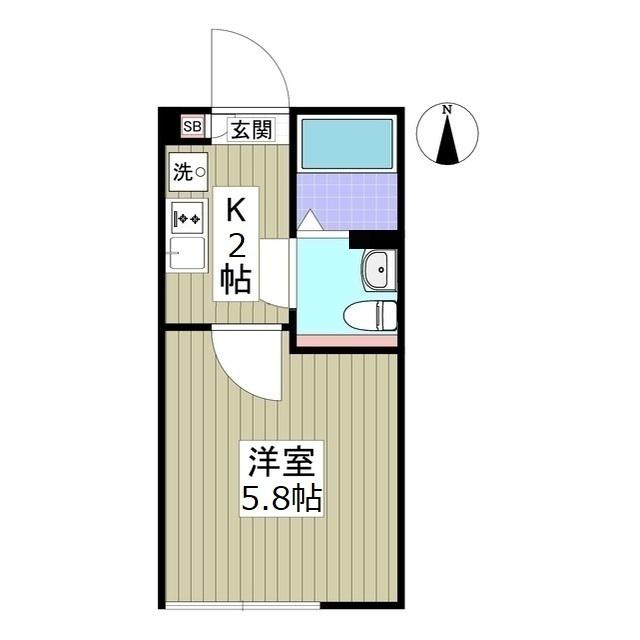 アザーレ・ターコイズ(1K/1階)の間取り写真