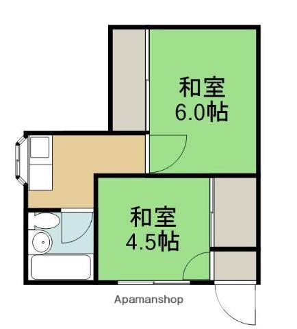 鈴木マサ江アパート(2K/2階)の間取り写真