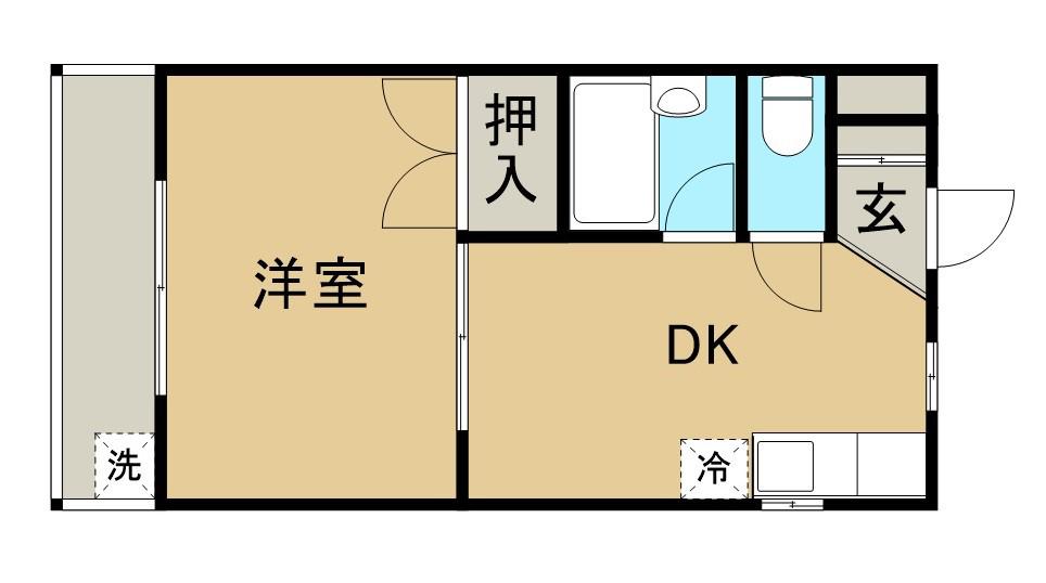 清新三興ハイツ(1DK/2階)の間取り写真