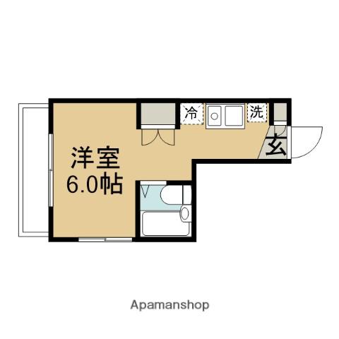 クレセントヒルズ(1K/3階)の間取り写真