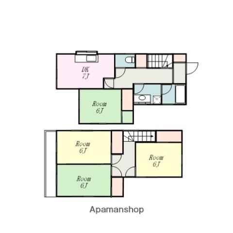 東急田園都市線 つきみ野駅 徒歩13分 2階建 築49年(4DK)の間取り写真