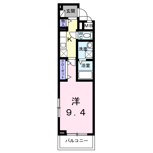 ヴィータ(1K/3階)の間取り写真