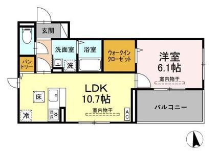 DELIGHT(1LDK/1階)の間取り写真