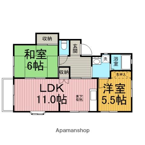ウイング中丸B(2LDK/2階)の間取り写真
