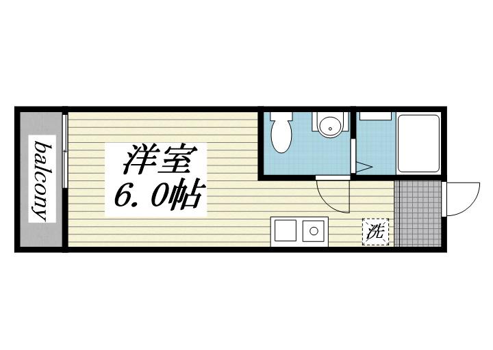 マカロン相模原(ワンルーム/2階)の間取り写真