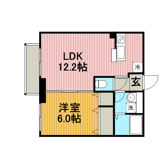 ルミナス クレ(1LDK/2階)の間取り写真