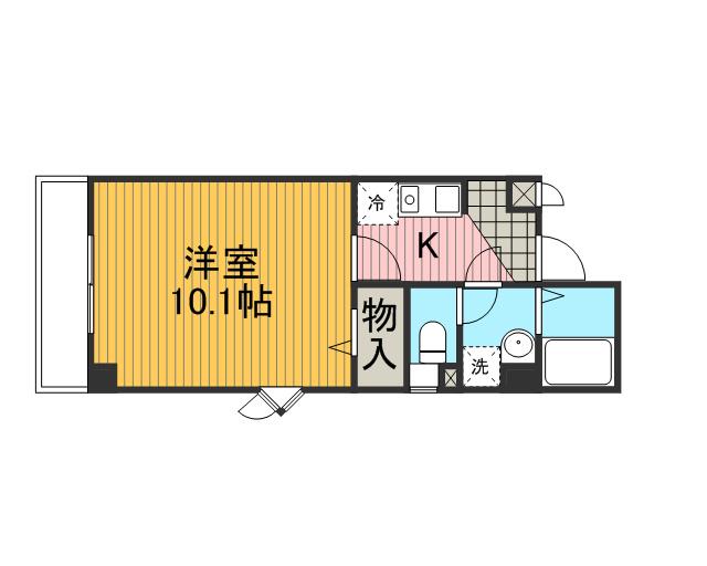 ラ・プランタン(1K/1階)の間取り写真