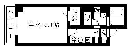 ラ・プランタン(1K/2階)の間取り写真