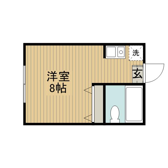 ロイヤルハイム(ワンルーム/2階)の間取り写真