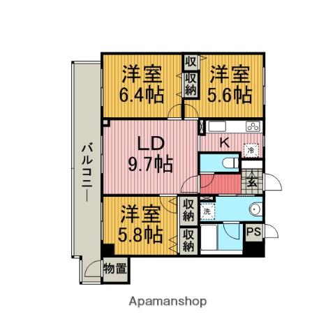 サザントゥリーⅡ(3LDK/2階)の間取り写真