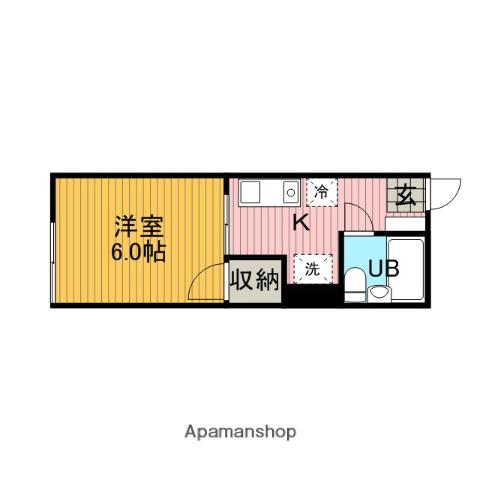 シティハイムアークヒルズ(1K/2階)の間取り写真