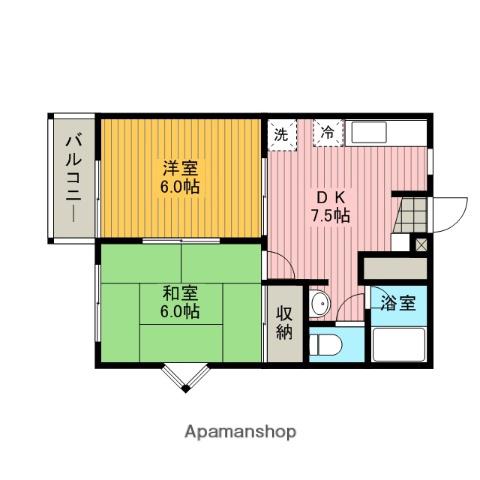 グランエイル・M(2DK/2階)の間取り写真