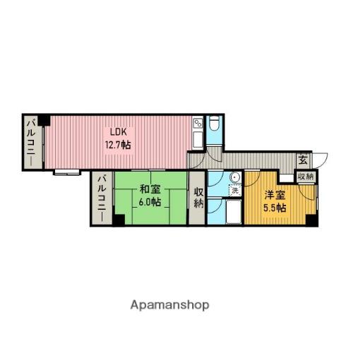 エルメゾンアライ(2LDK/2階)の間取り写真