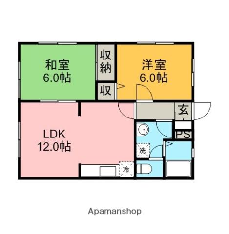 シエスタ(3DK/2階)の間取り写真
