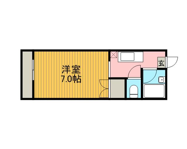 IJハウス北(1K/1階)の間取り写真