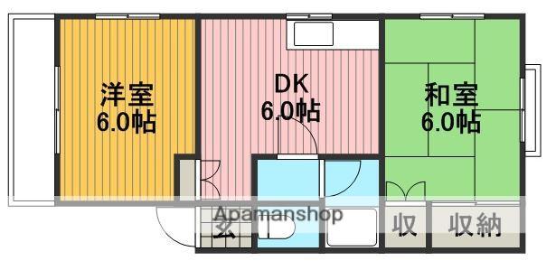 シャルムT(2DK/3階)の間取り写真