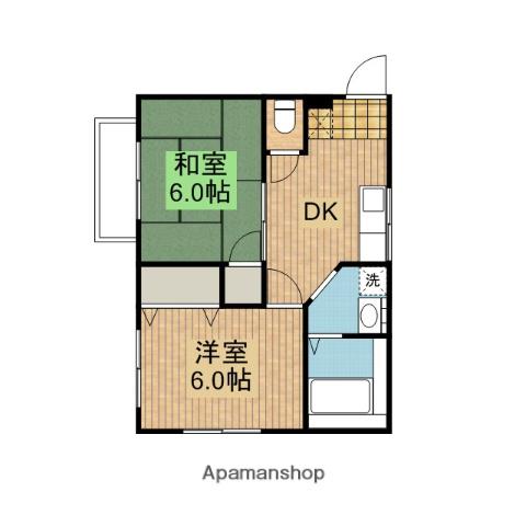 コーポラス3(2DK/2階)の間取り写真