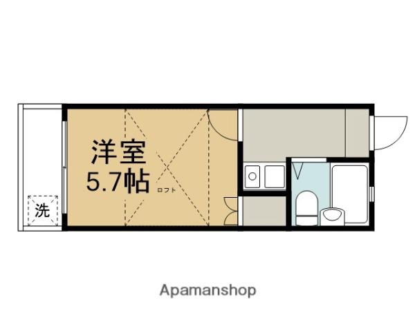 クロノス南橋本(1K/1階)の間取り写真
