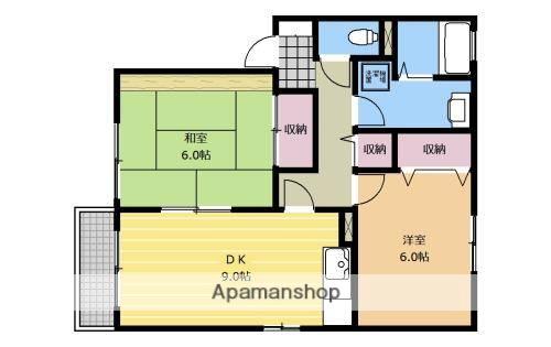 スカイヒル(2DK/2階)の間取り写真