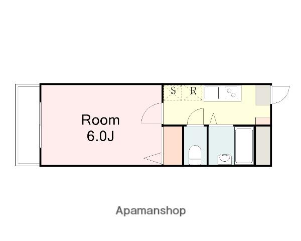 スナイプドミ(1K/2階)の間取り写真