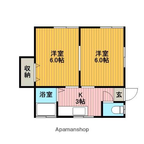 コーポM(2K/1階)の間取り写真