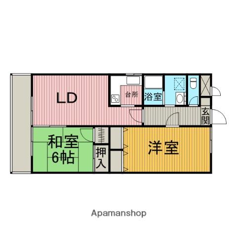 花水木ガーデンヒルズ玉川学園(2LDK/3階)の間取り写真