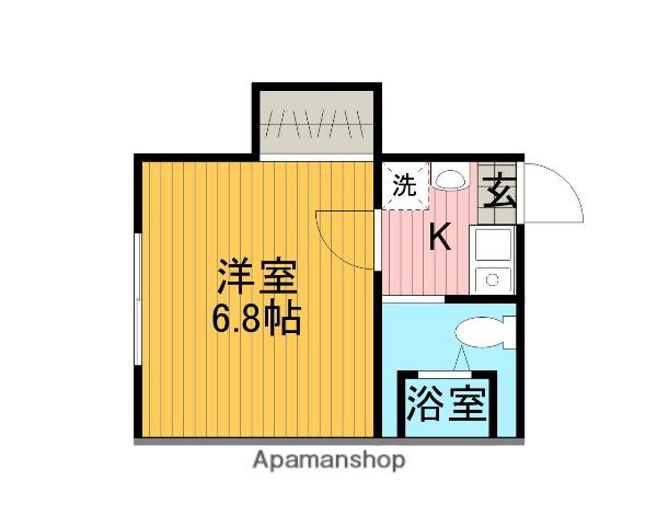 ラスティング相模大野(1K/1階)の間取り写真