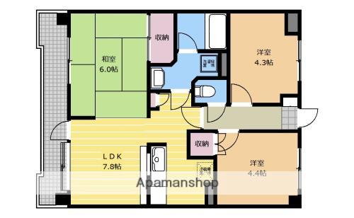グリーンコーポ渕野辺(3DK/3階)の間取り写真
