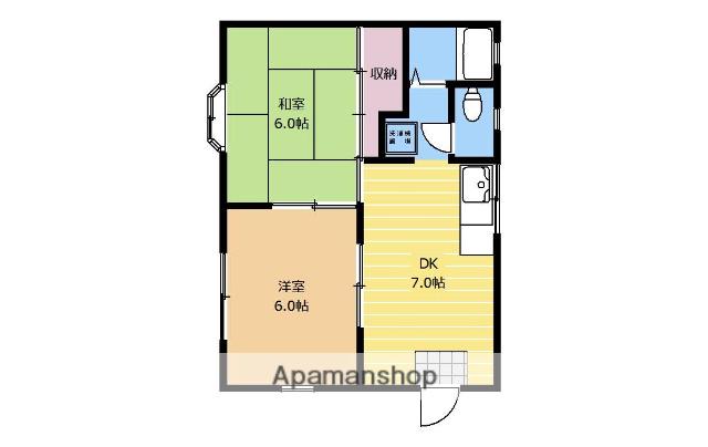 エスポワール(2DK/1階)の間取り写真
