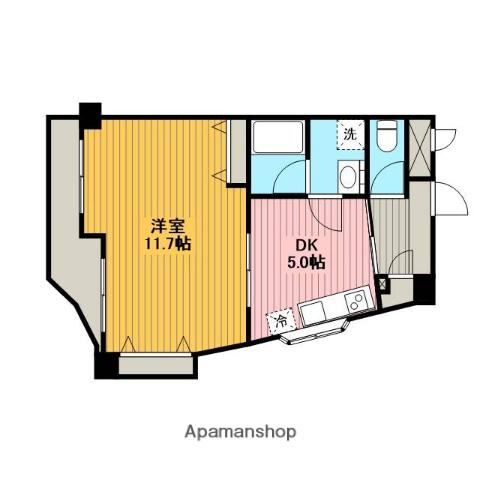 SOLEIL(1DK/2階)の間取り写真