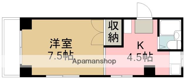 コーポ榛名(1DK/2階)の間取り写真