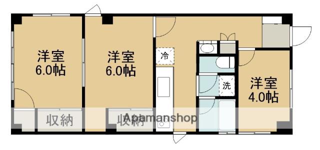 米屋ハイツ(3K/2階)の間取り写真