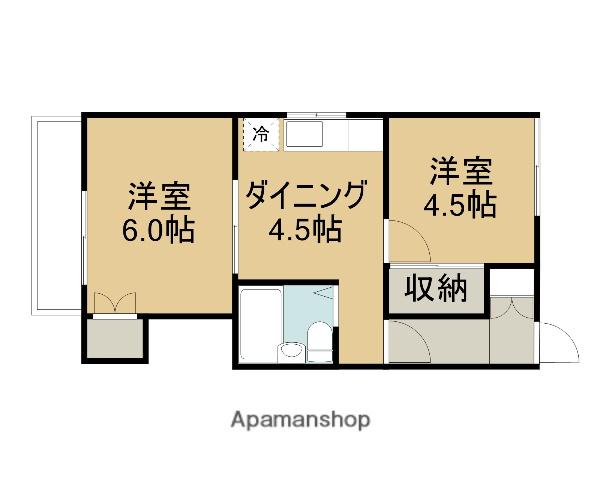 アーク林間(2K/4階)の間取り写真