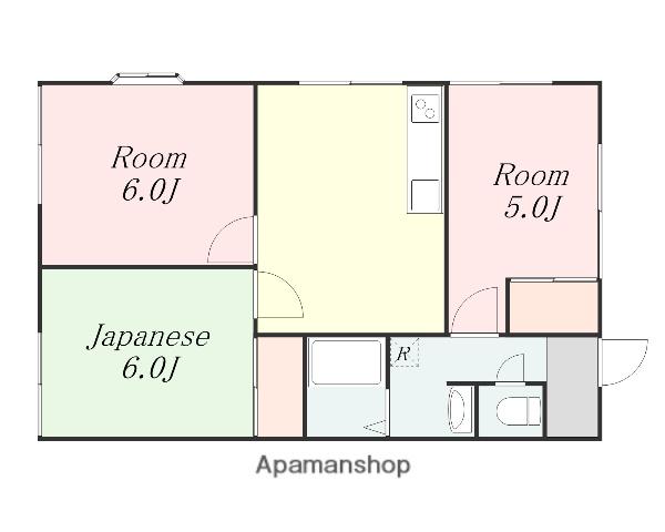 グランデュール緑ヶ丘(3DK/1階)の間取り写真