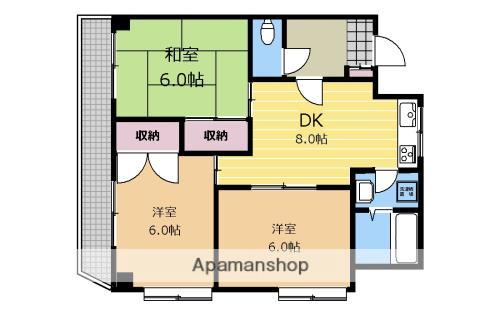 アスカコート相模原(3DK/4階)の間取り写真