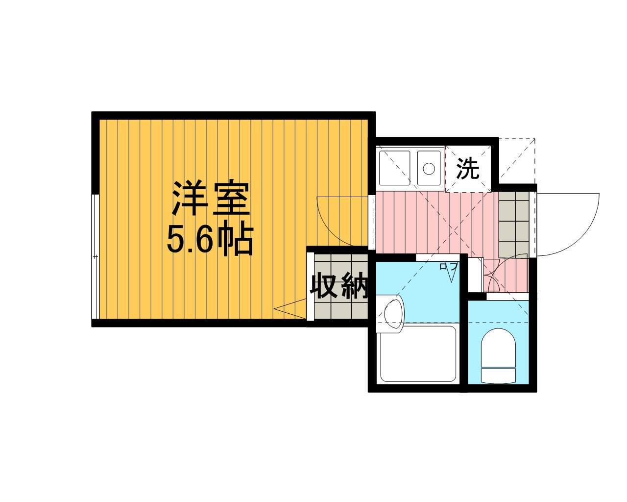 ユイットA(1K/1階)の間取り写真