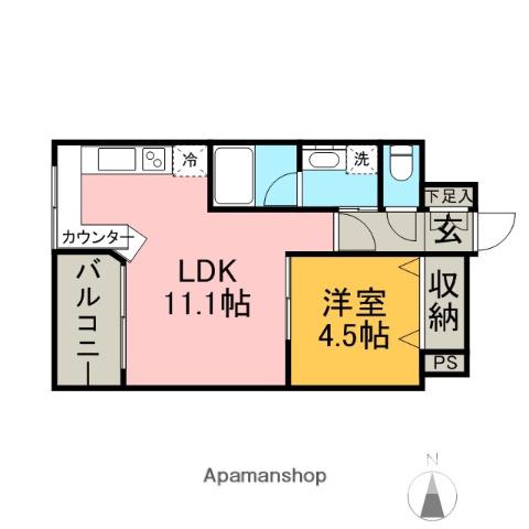 パレ・ソレイユ相模大野ステーションフロント(1LDK/2階)の間取り写真