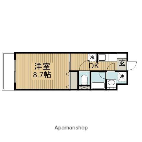 メゾンドブリック(1DK/2階)の間取り写真