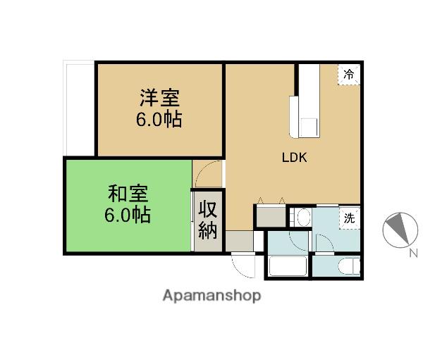 ロイヤルマンション(2LDK/2階)の間取り写真