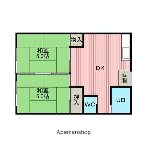 コーポ今井(2DK/1階)の間取り写真