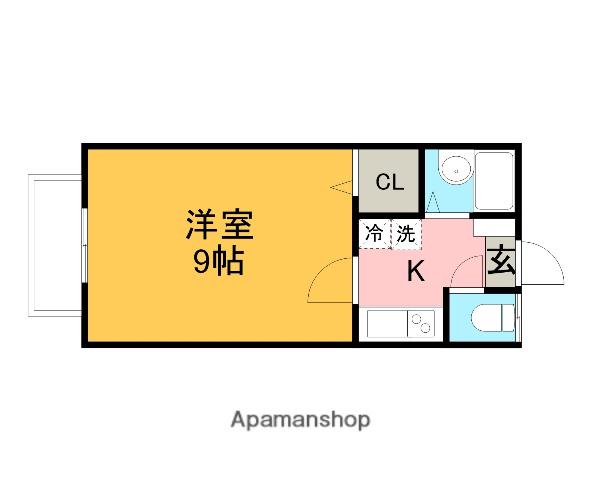 第2サンハイツ大野(1K/1階)の間取り写真